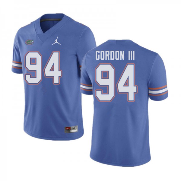 Jordan Brand Men #94 Moses Gordon III Florida Gators College Football Jersey Blue